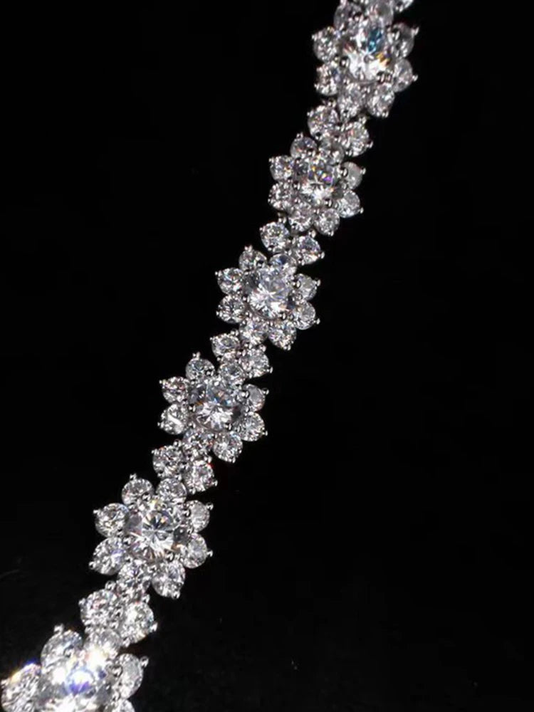 925 Sterling Silver 18K Gold Necklace with Moissanite