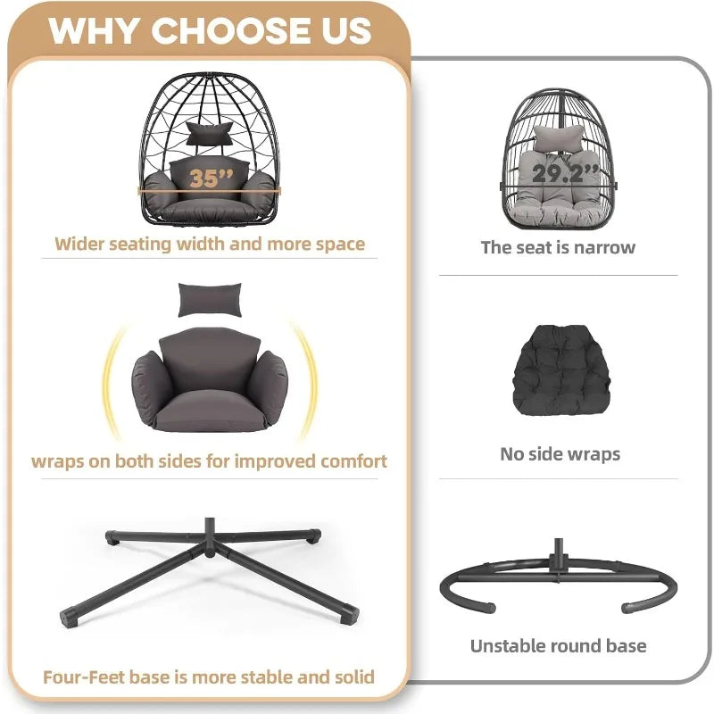 Ratten Wicker Hanging Egg Chair