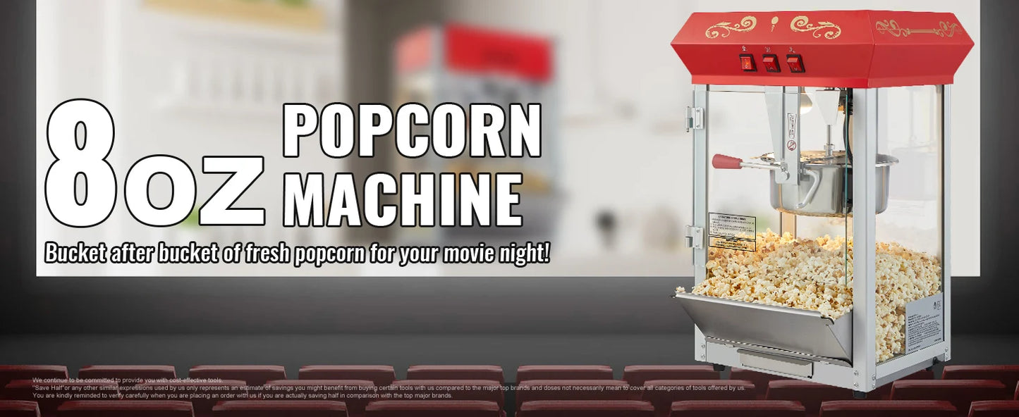 SucceBuy 8/12Oz Electric Popcorn Make with Scoop