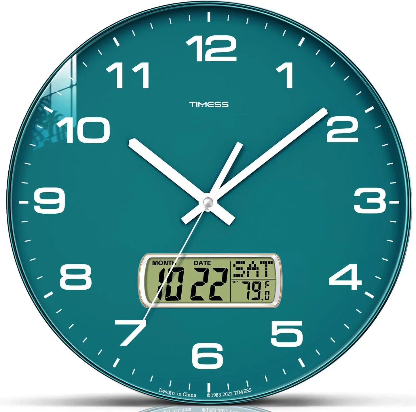 TIMESS Calendar Wall Clock 3 Sizes 4 Colors