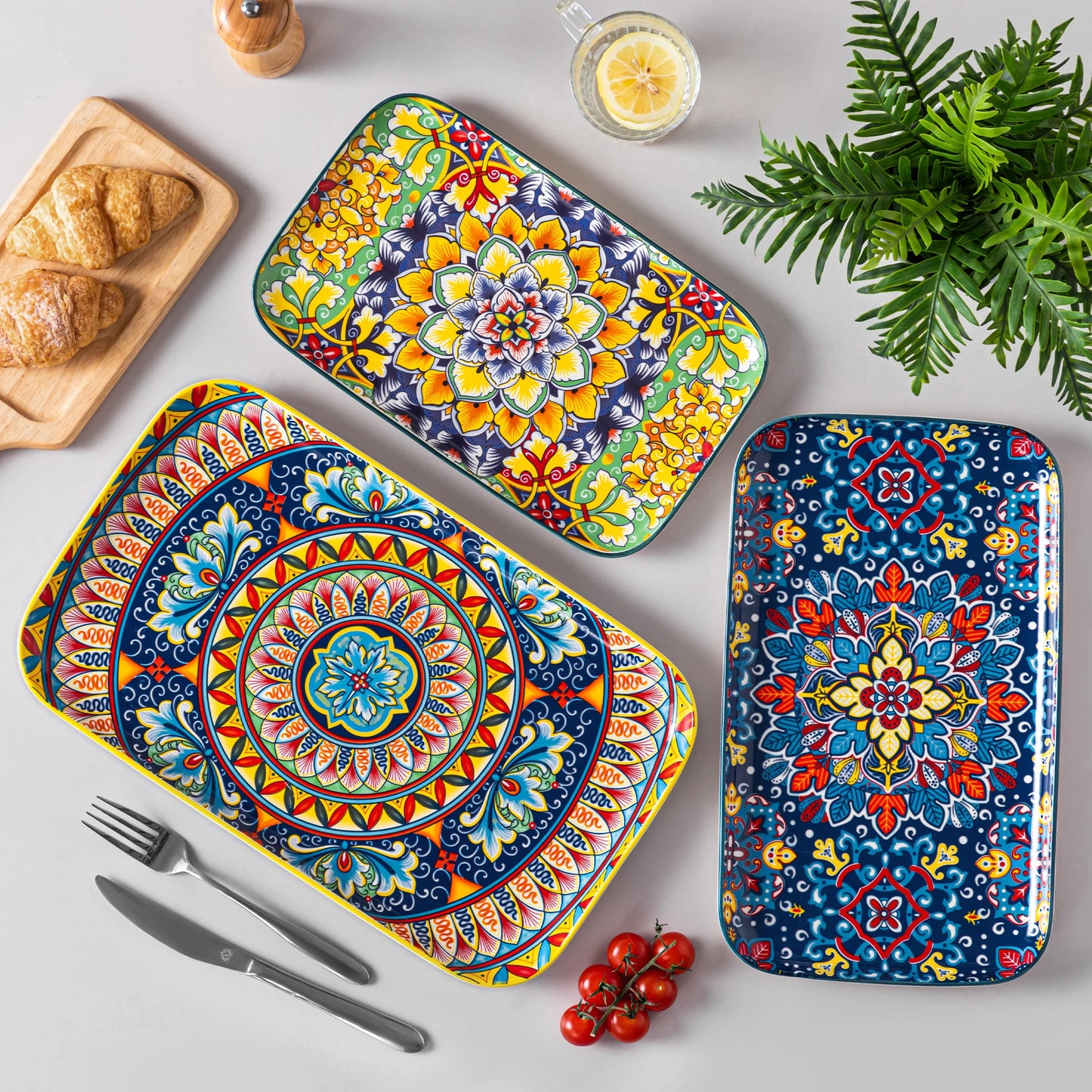 Vancasso 3 or 6 Piece Long Ceramic Plates