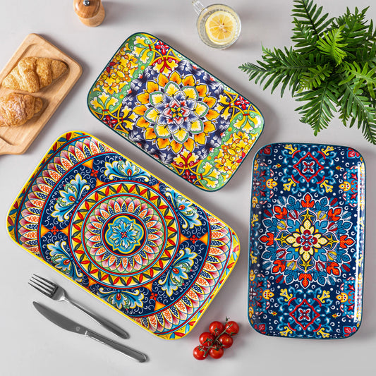 Vancasso 3 or 6 Piece Long Ceramic Plates