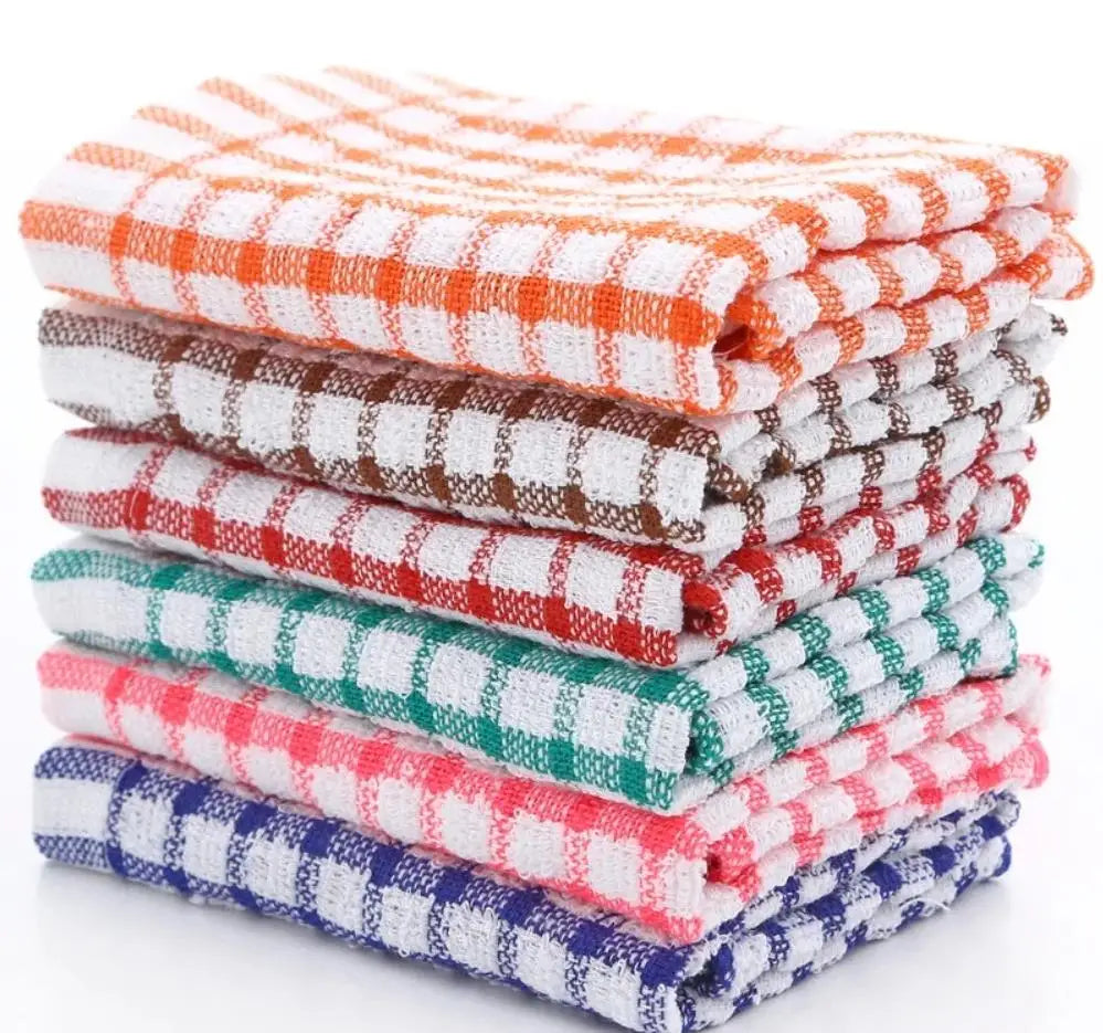 6 Piece Cotton Kitchen Tea Towels 10 x 14 Inch