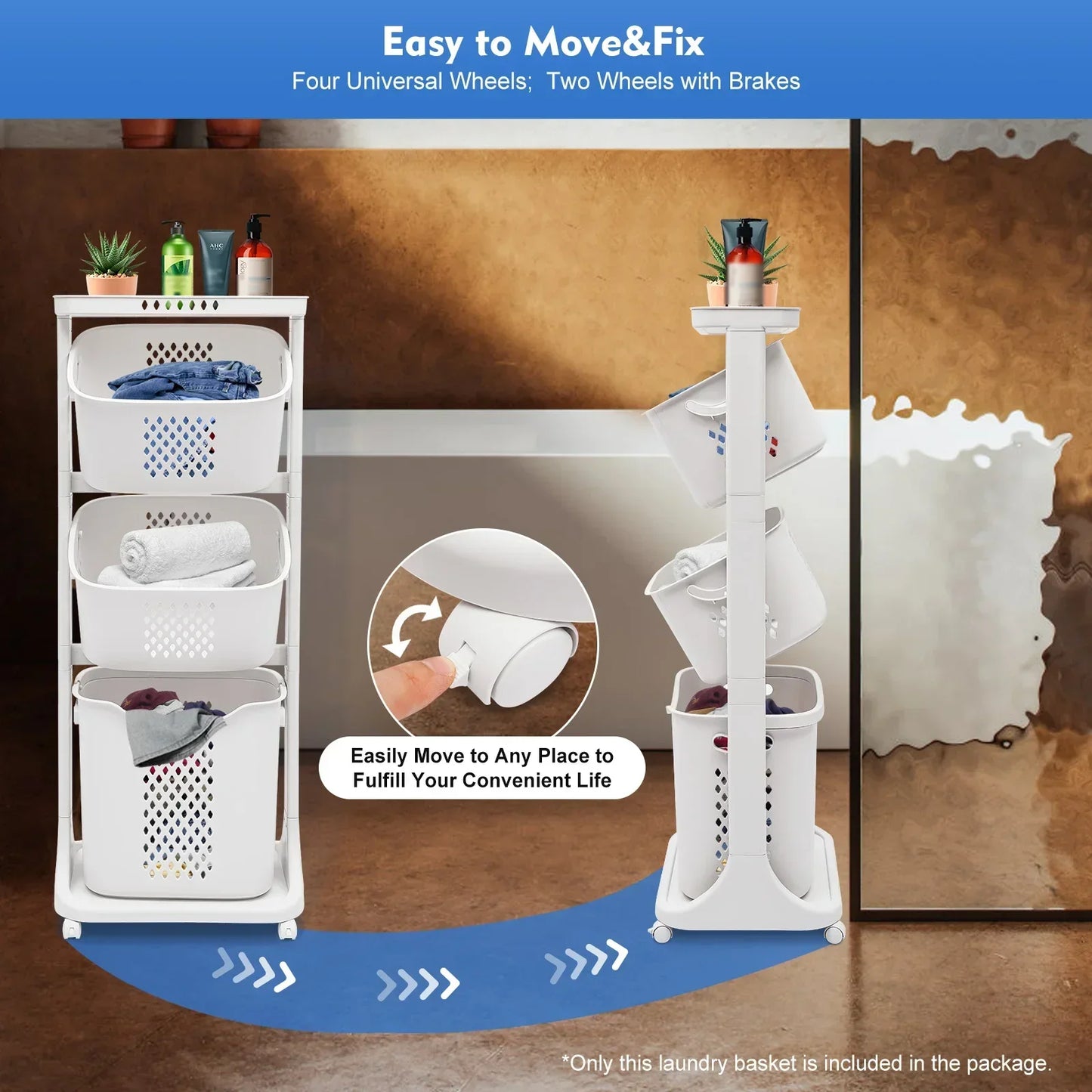 3-Tier Laundry Hamper for Bathroom