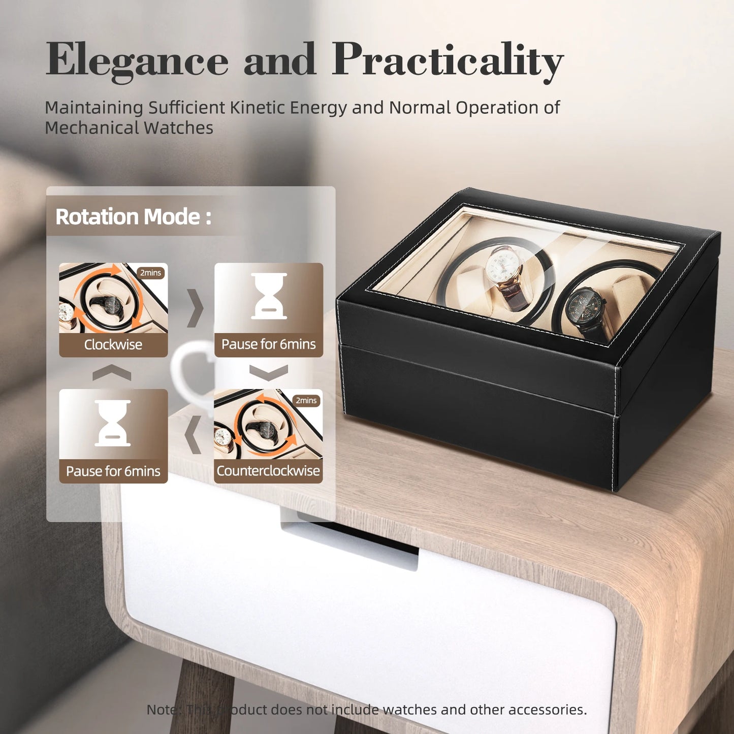 4+6 Watch Winder Simulated Leather