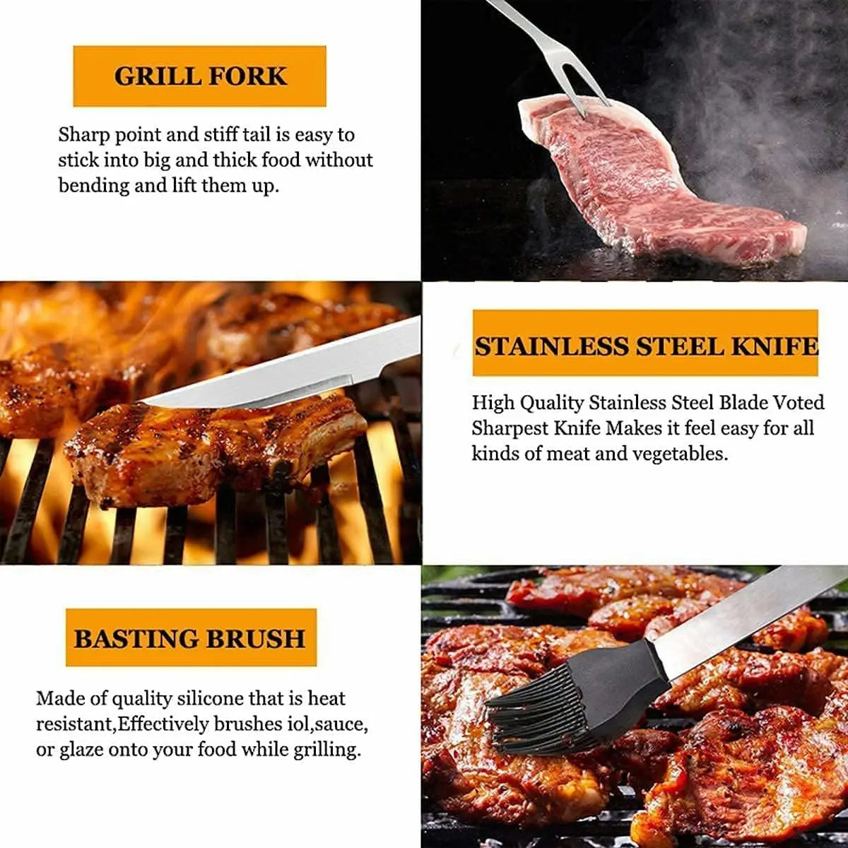 Grill Set with Apron and BBQ Accessories