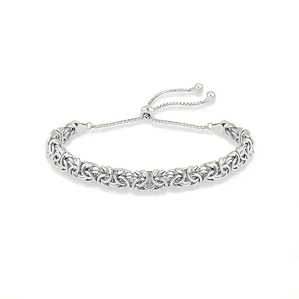 Byzantine Emperor Chain Bracelet 925 Sterling Silver Adjustable