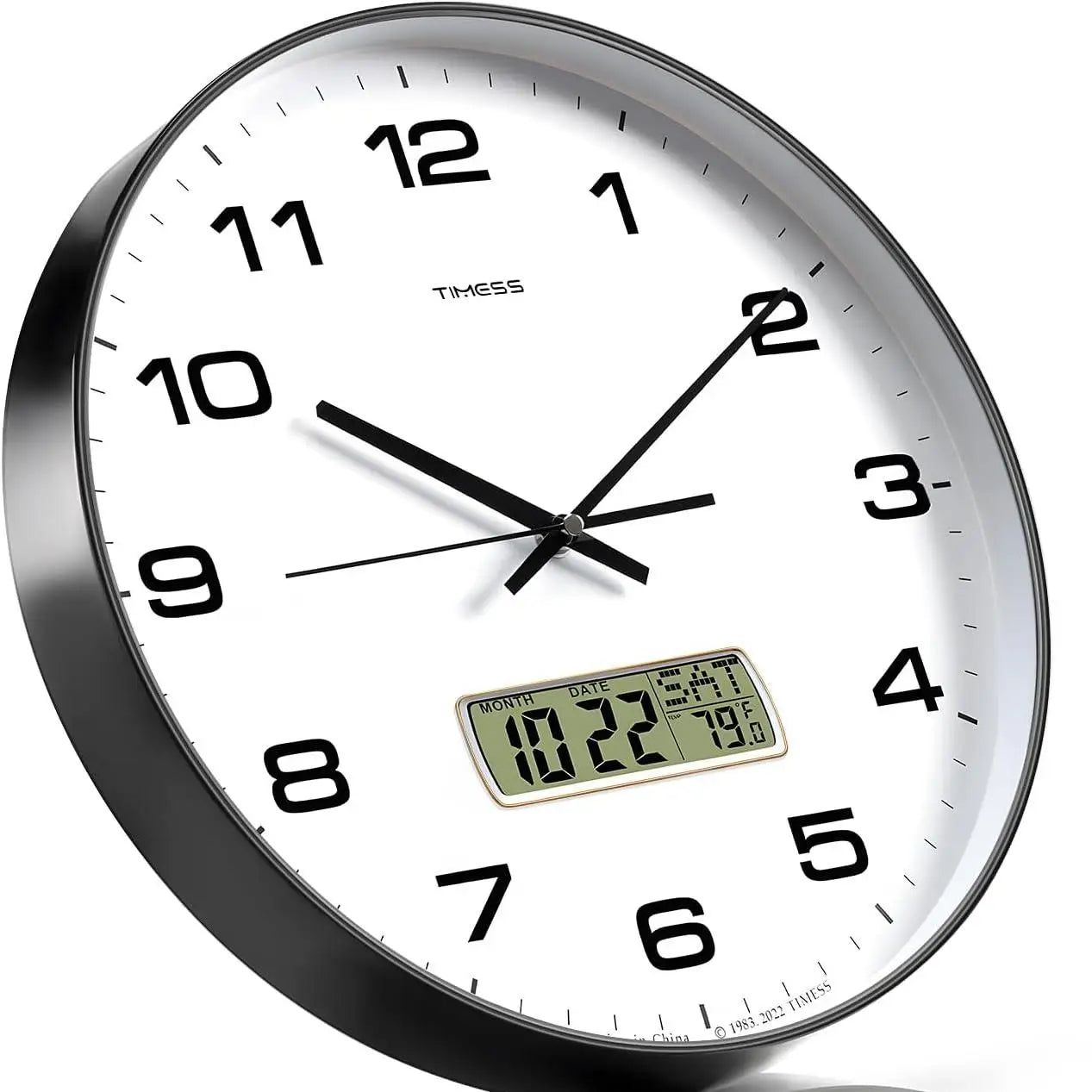 TIMESS Calendar Wall Clock 3 Sizes 4 Colors