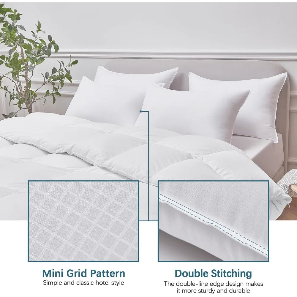 Set of 4 Queen Size Grid Hotel Bed Pillows