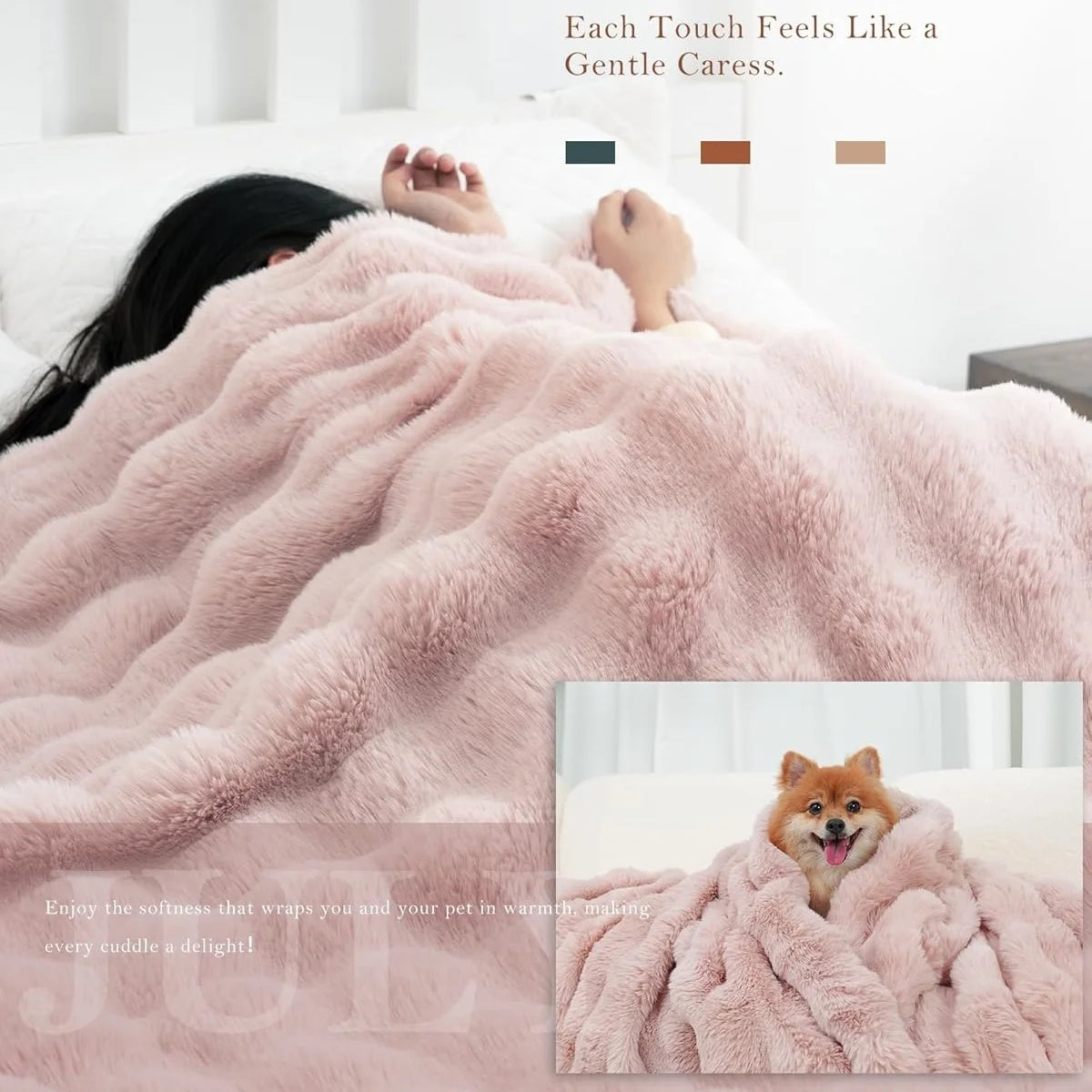 Faux Rabbit Fleece Weighted 6 Pound Blanket