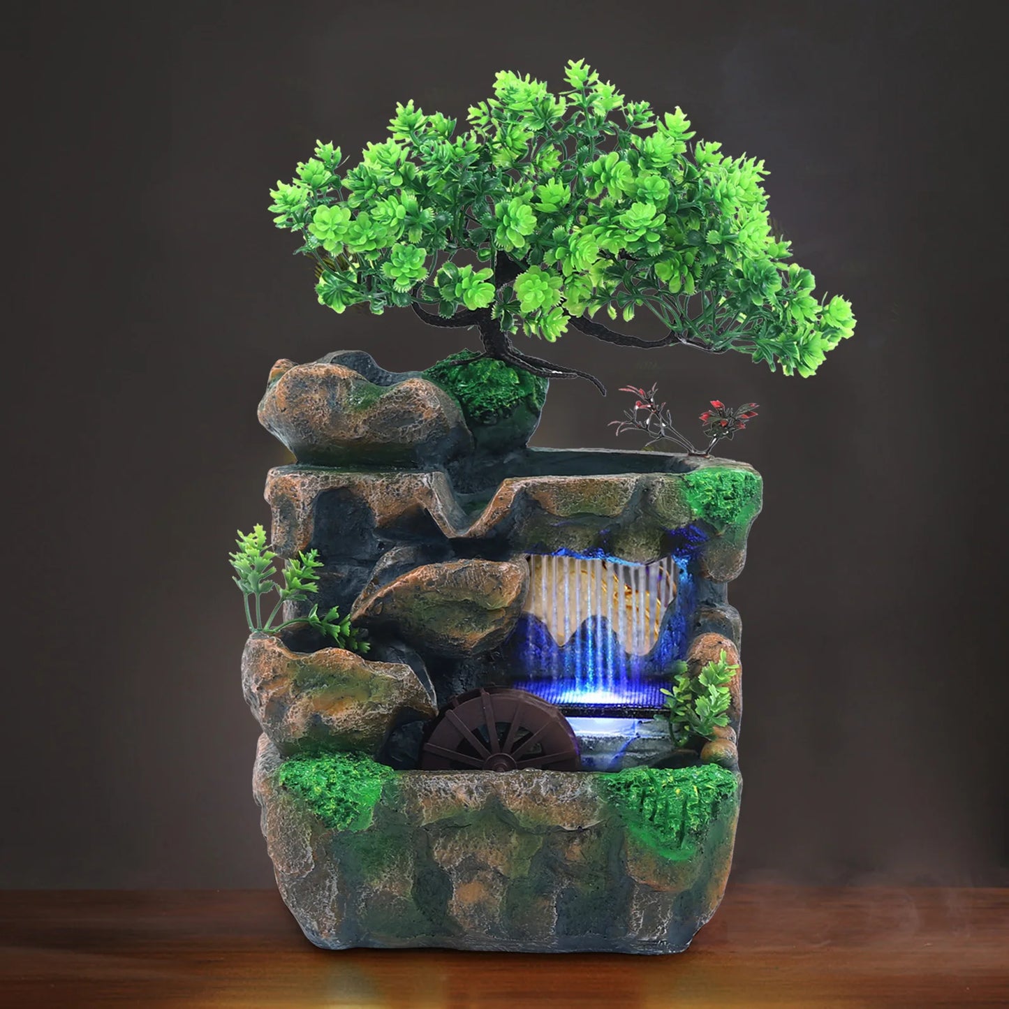 Indoor Water Feature with Color Changing LED Lighting