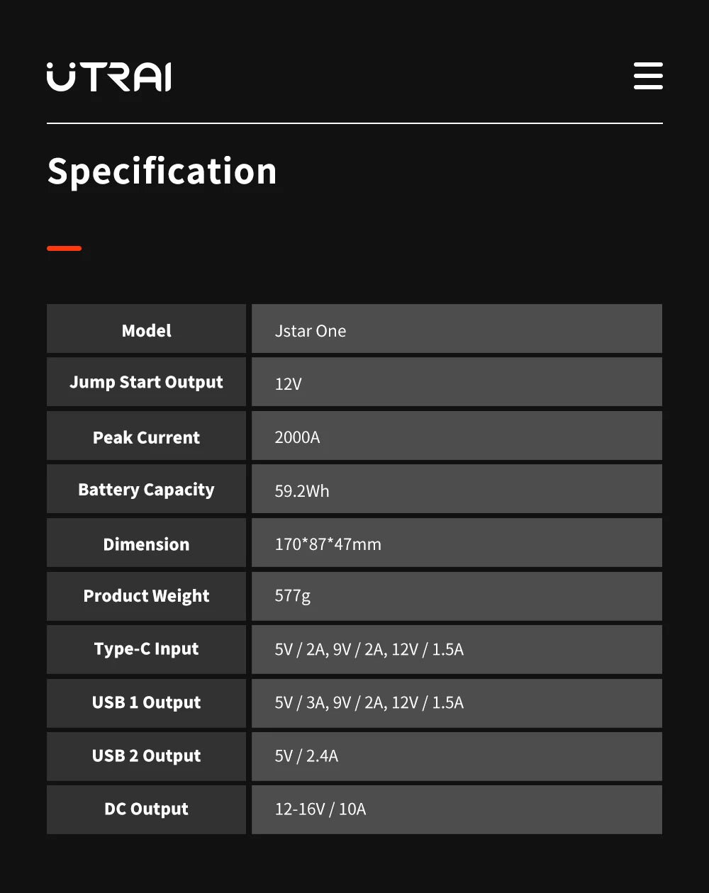 UTRAI Power Bank Emergency Car Battery Starter