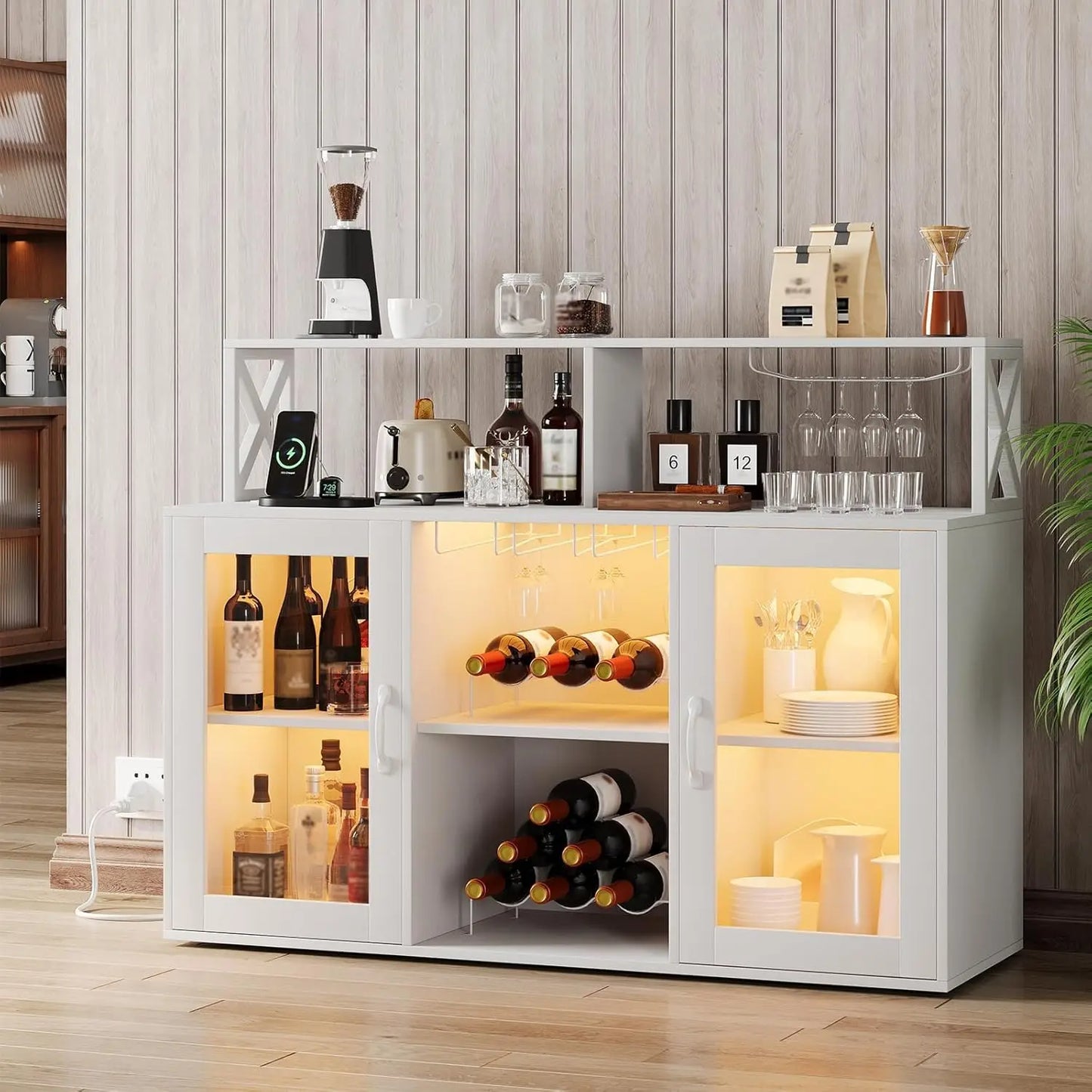 Wine Bar Cabinet with Wine Rack