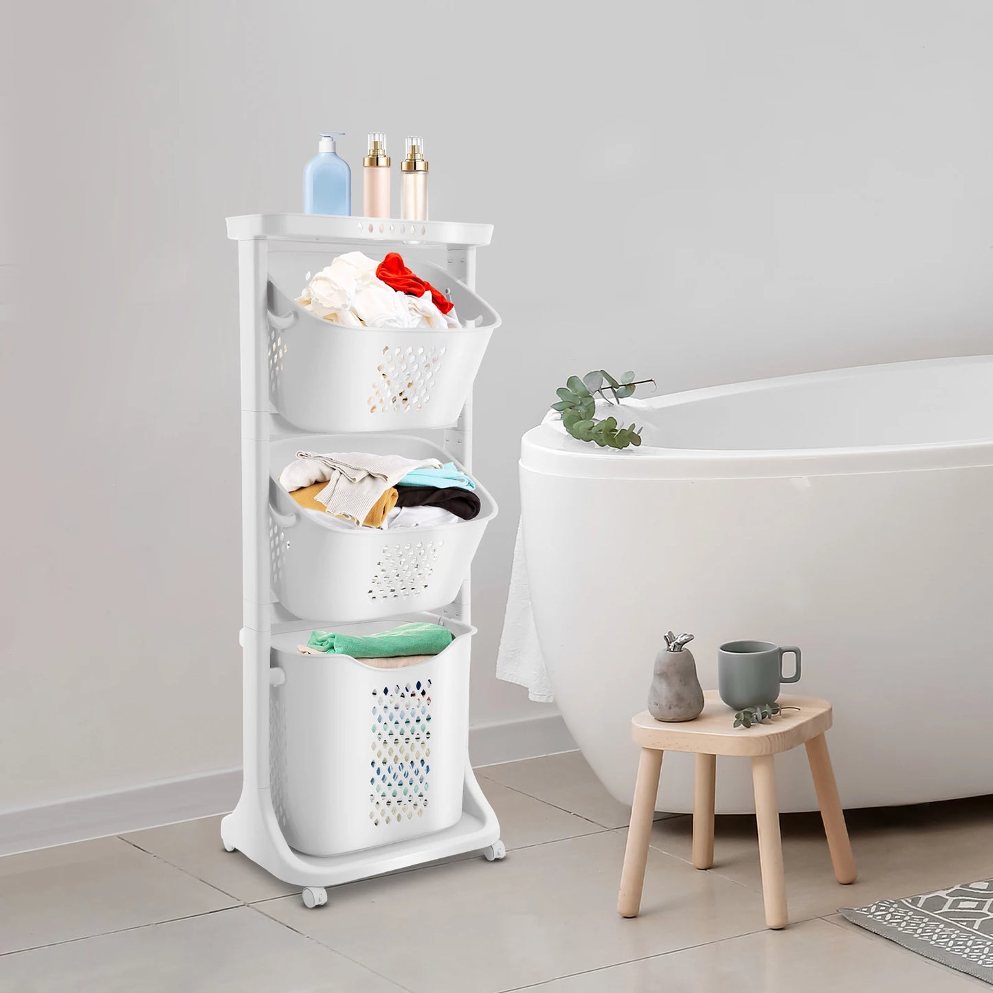 3-Tier Laundry Hamper for Bathroom