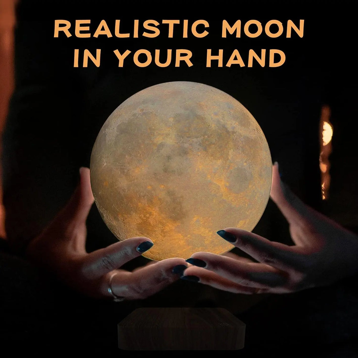 LED Magnetic Floating Moon Lamp with Wooden Base