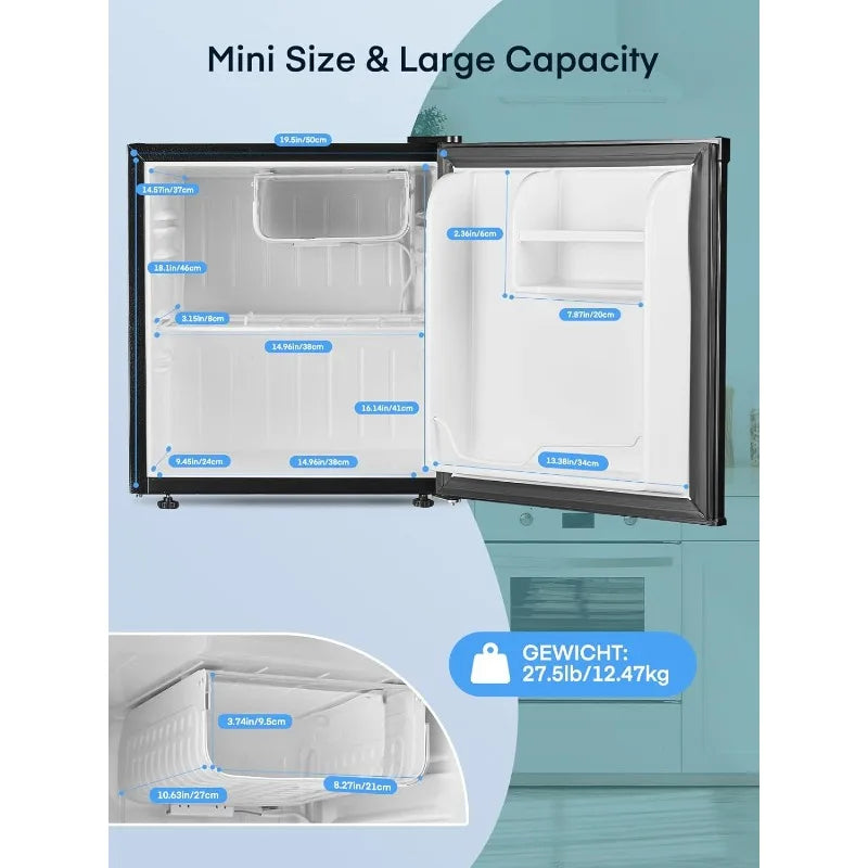 1.6 Cu.ft Mini Fridge with Freezer