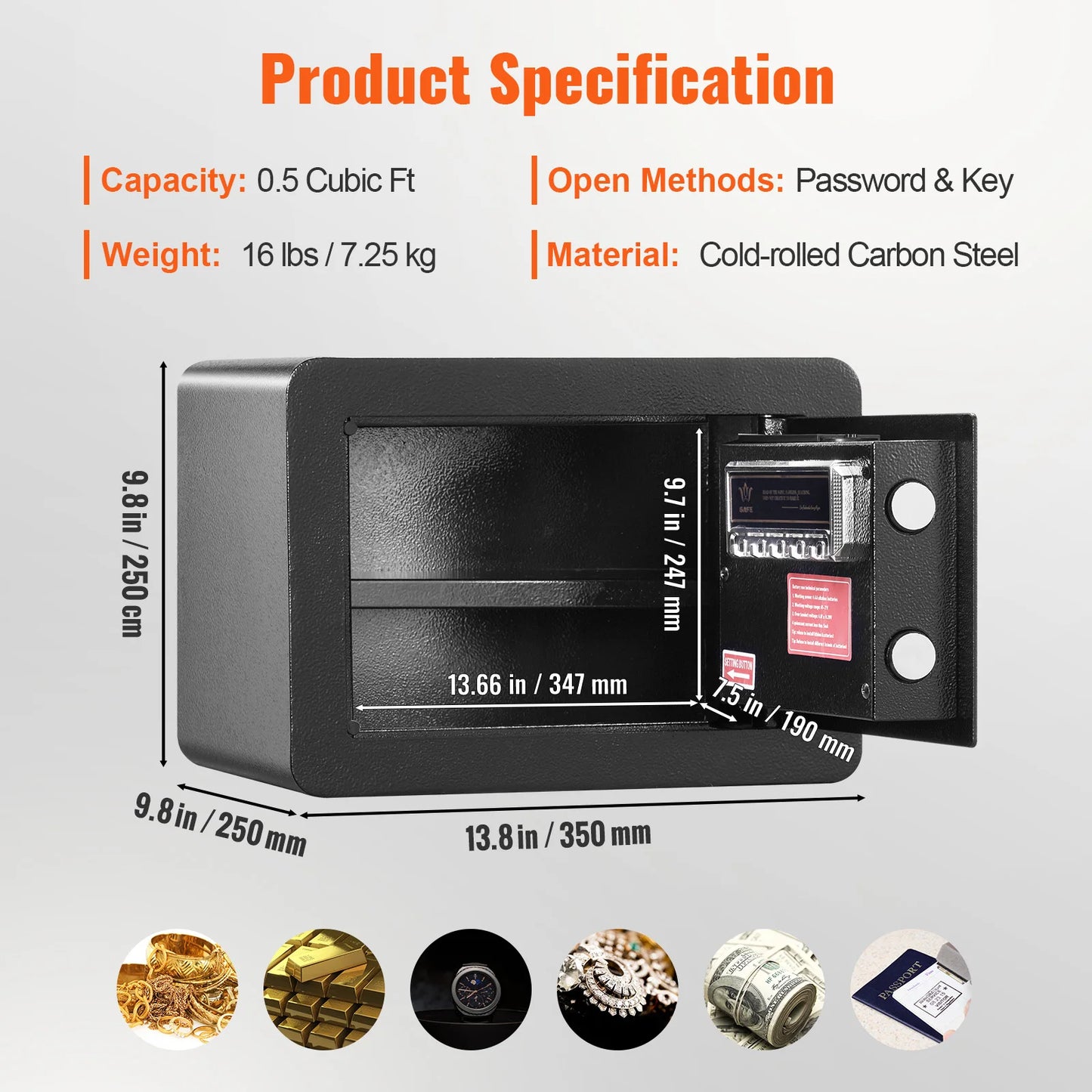 SucceBuy 1.2 or 0.5 Cubic Ft Electronic Safe