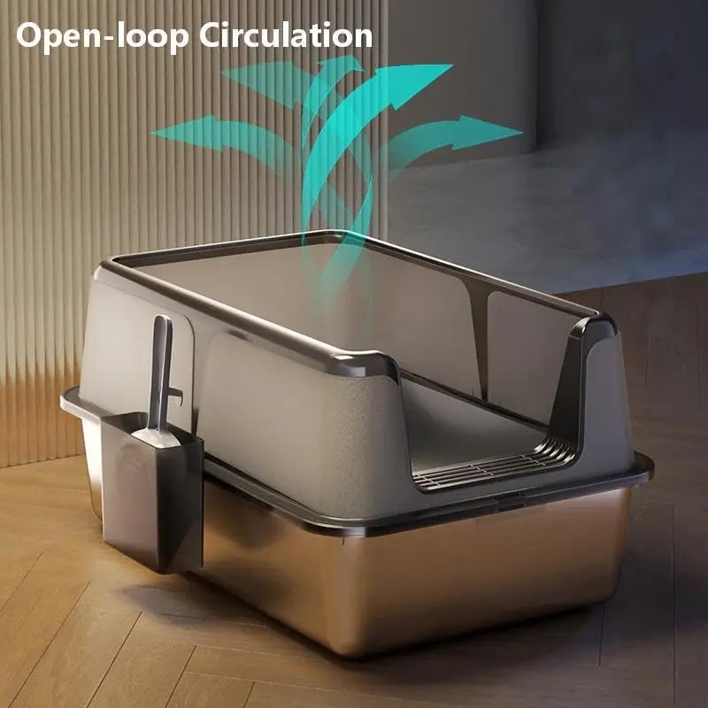 Stainless Steel Cat Litter Box with Lid