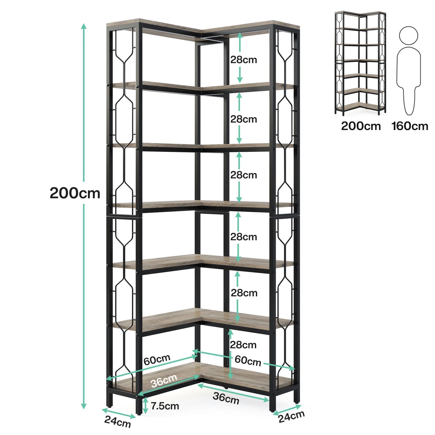 Tribesigns 7 Tier Corner Shelf or Bookcase