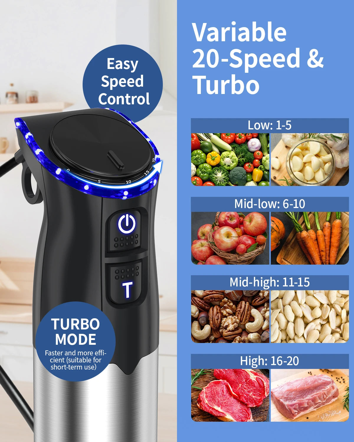 1000W Electric Immersion Handheld Blender