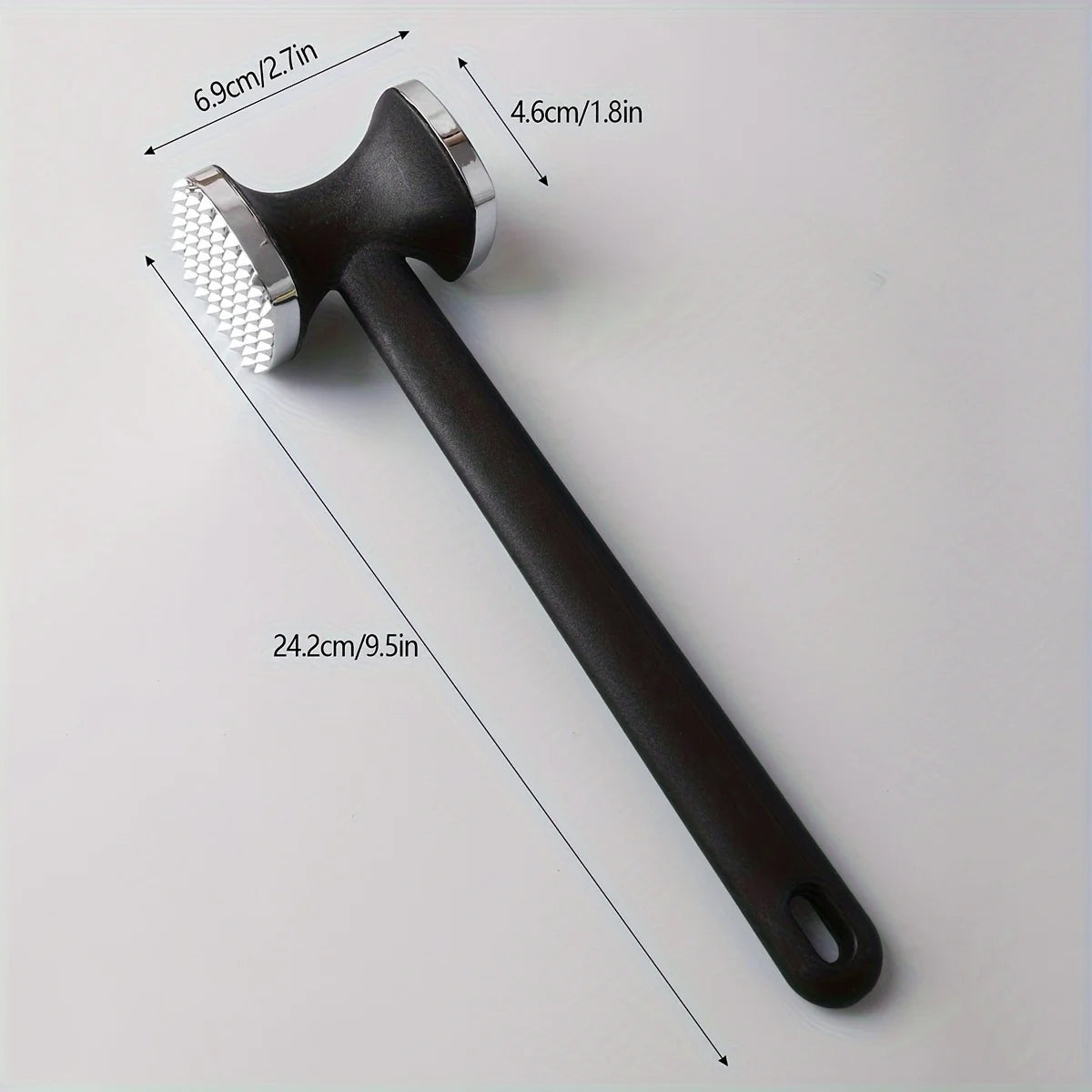 Heavy Duty Kitchen Meat Tenderizer with Rubber Grip,  Head for Effortless Pounding and