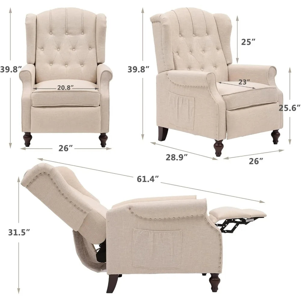 Wingback Pushback Recliner Chair