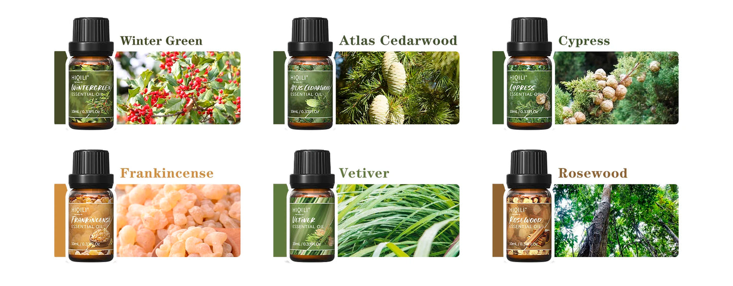 HIQILI Woody Gift Set for Aromatherapy Diffuser