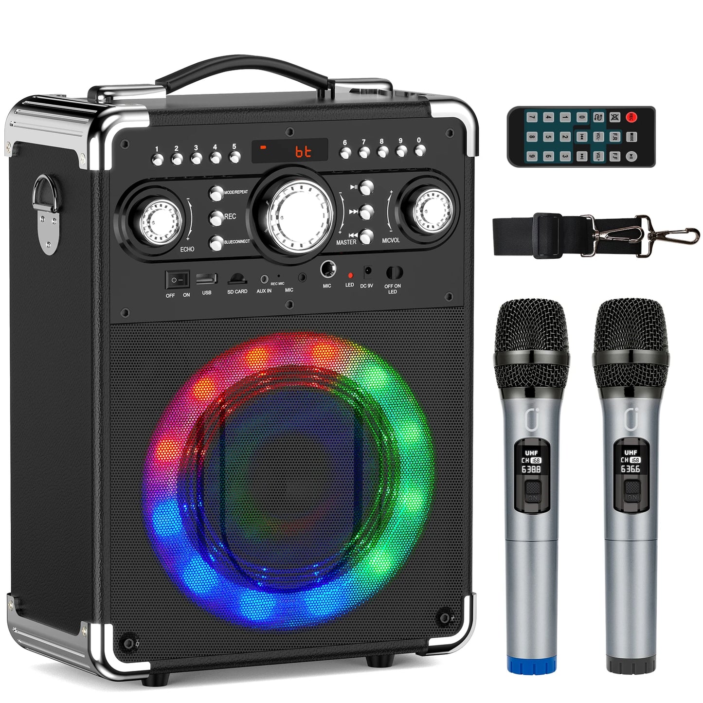 FanFun Karaoke Machine with 3 Microphones