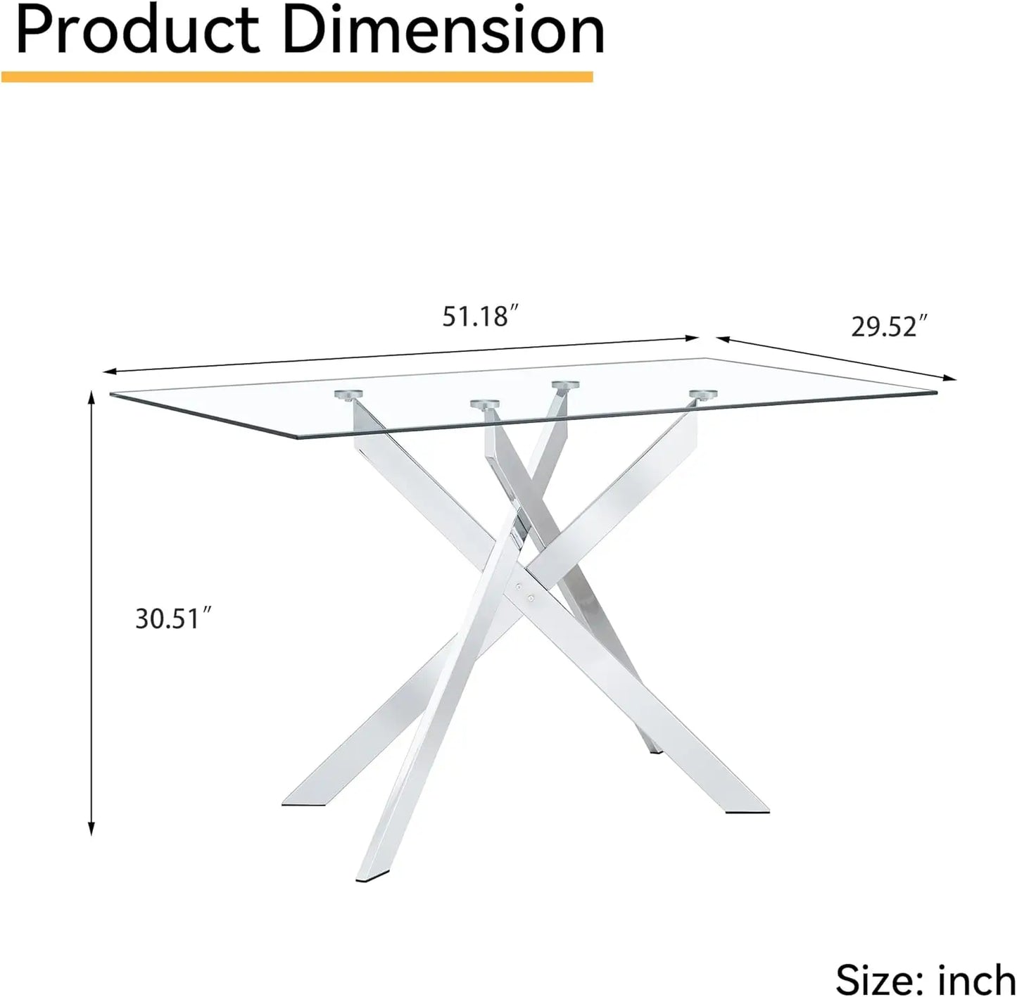 Rectangle Glass Dining Table