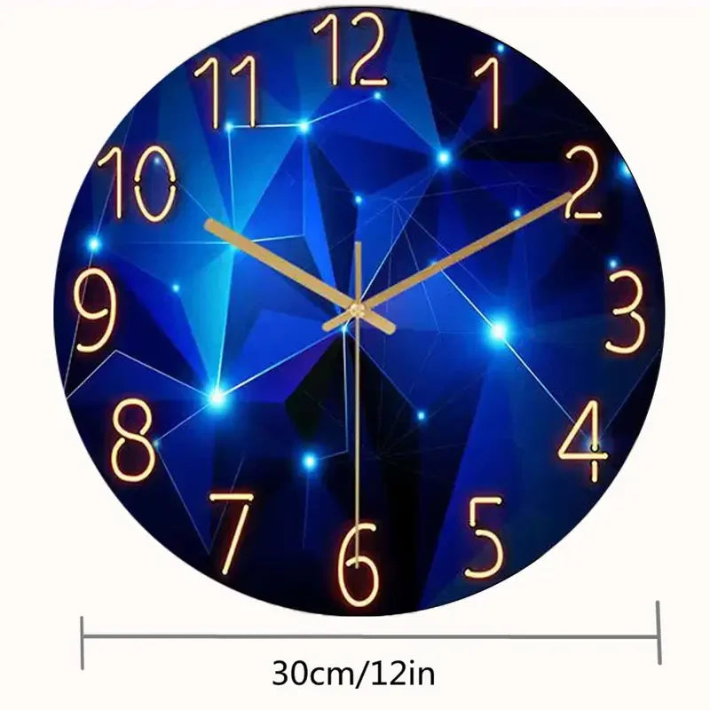 Blue Wall Clock Non-Ticking