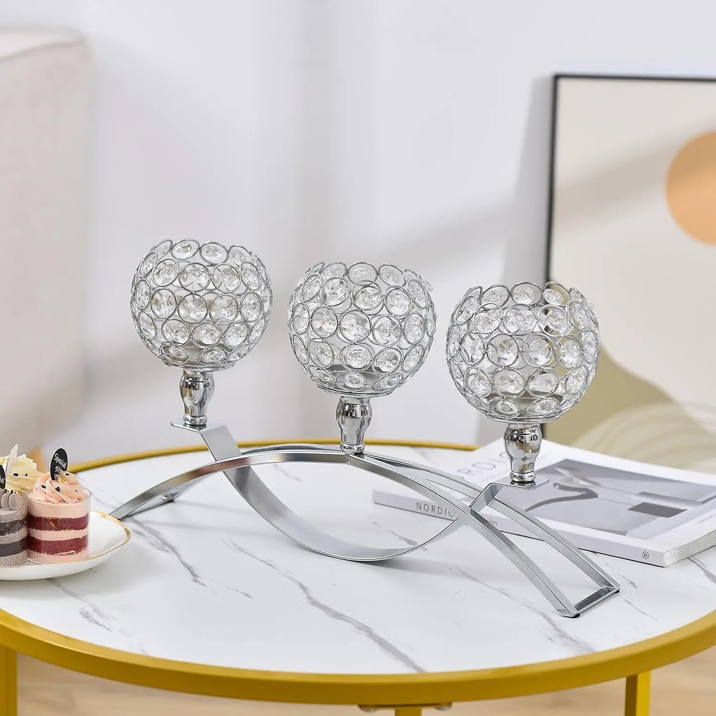 Crystal Table Candelabra Centerpiece DiningRoom