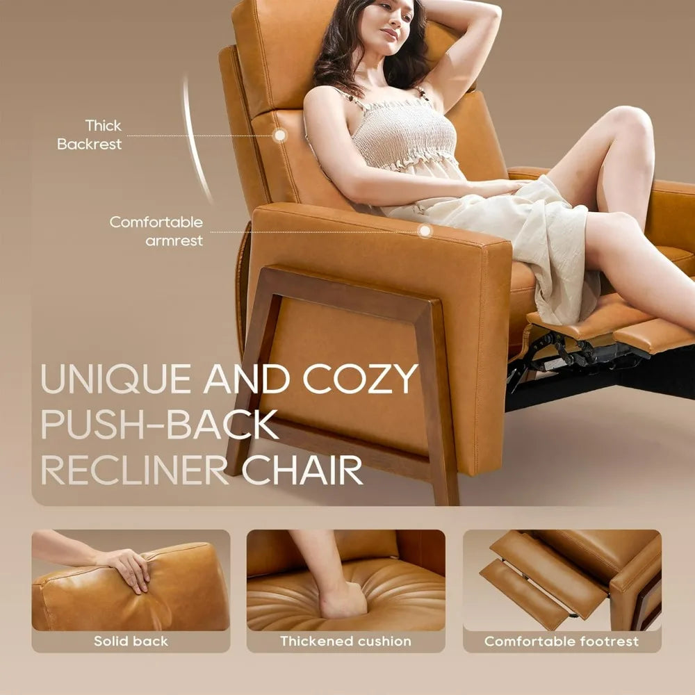 Upholstered Leather Recliner Chair