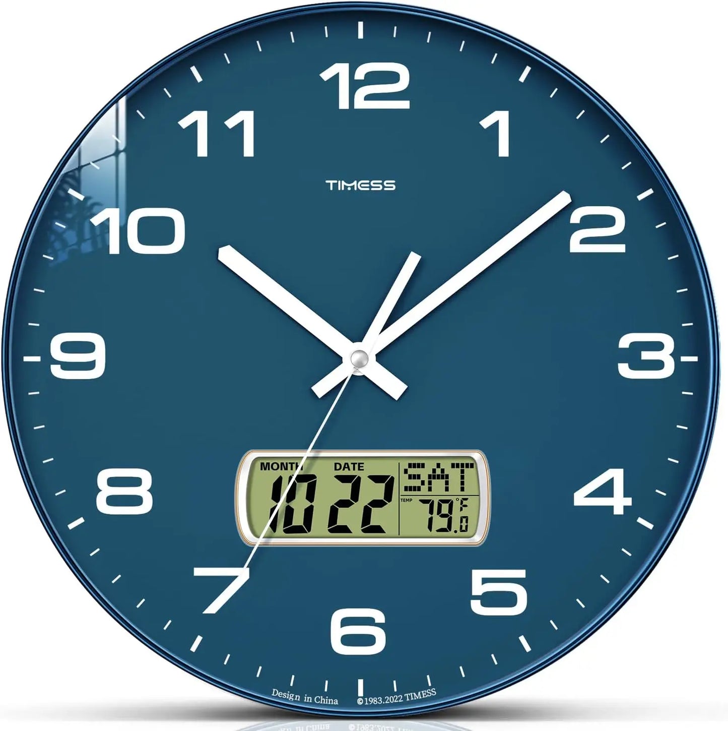 TIMESS Calendar Wall Clock 3 Sizes 4 Colors