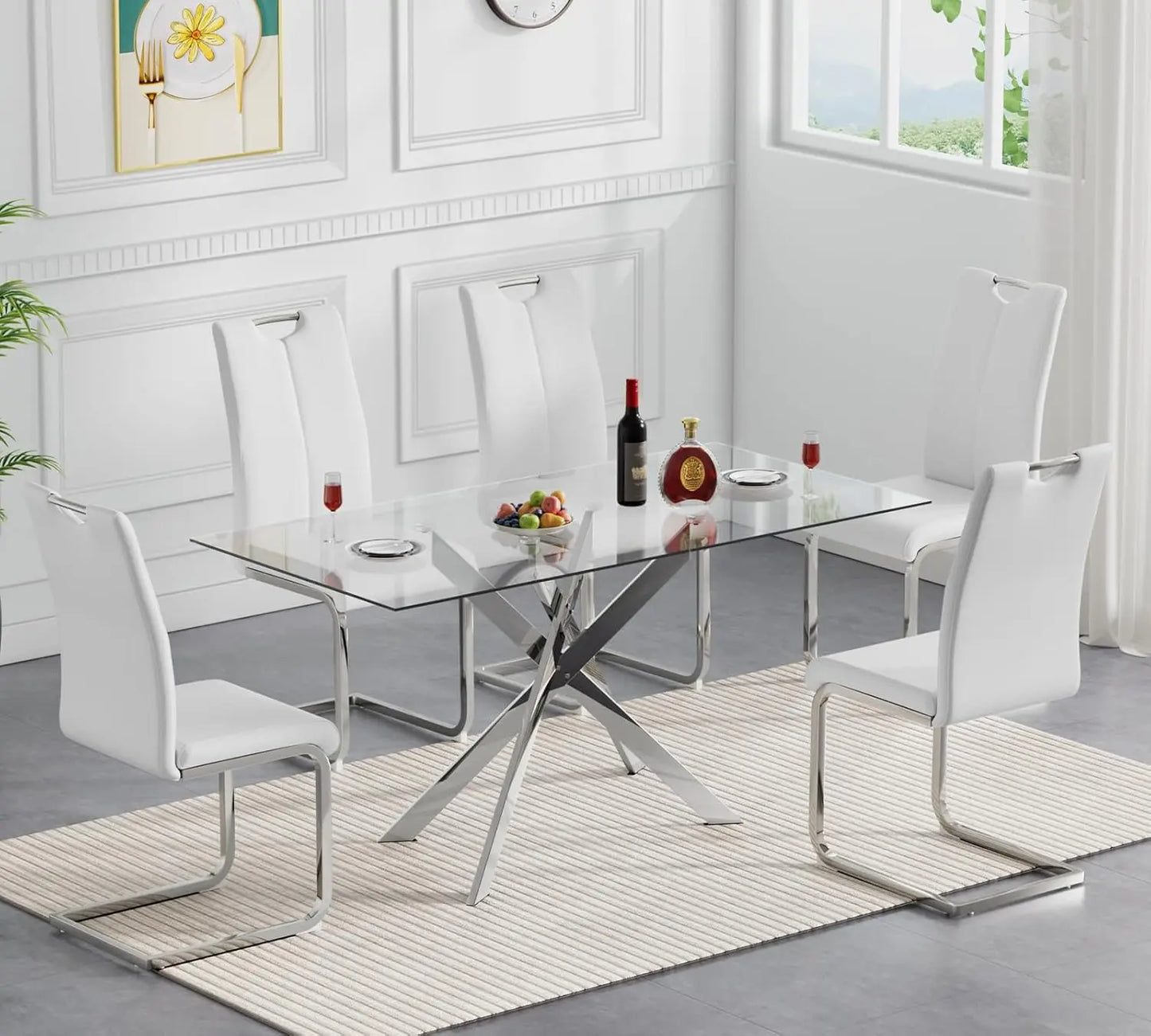 Rectangle Glass Dining Table