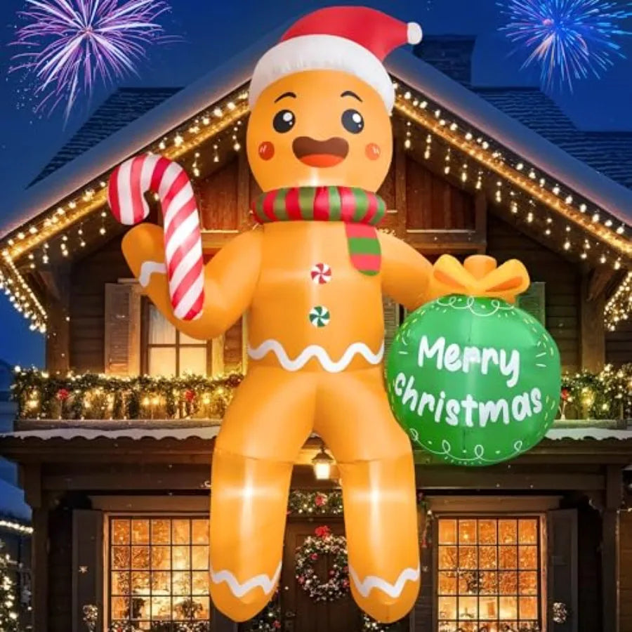 11 Foot Outdoor Christmas Inflatable Gingerbread M  With LEDs