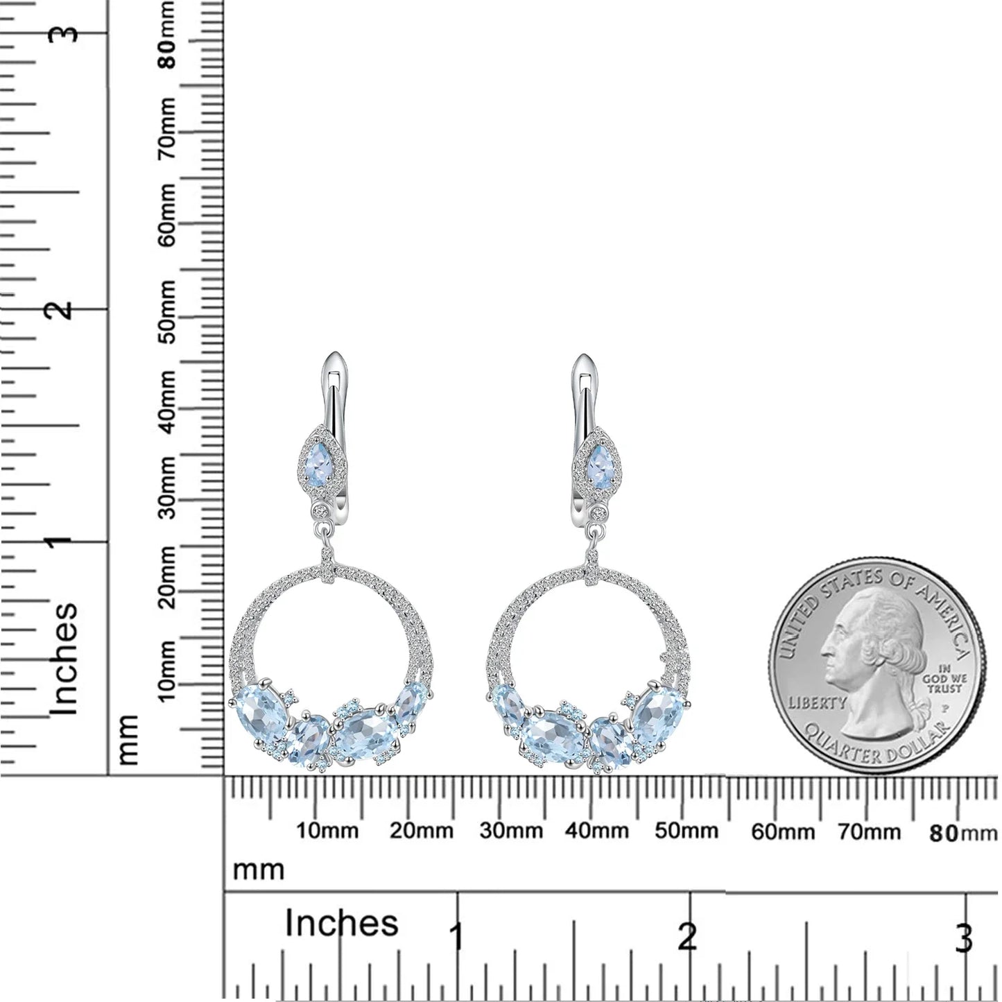 GEM'S BALLET Natural Gems Circle Earring