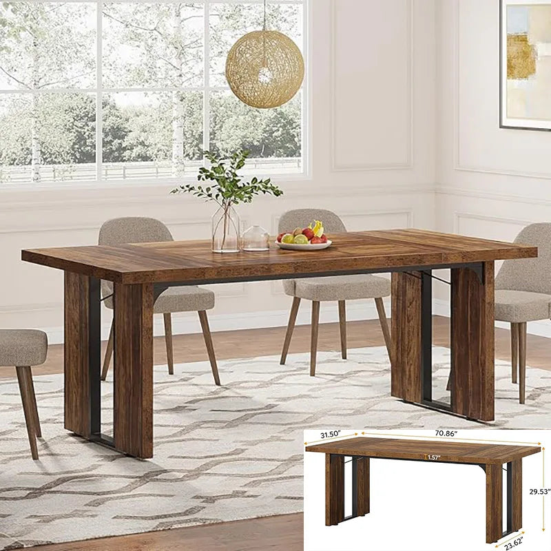 63-inch Farmhouse Dining Table for 4-6