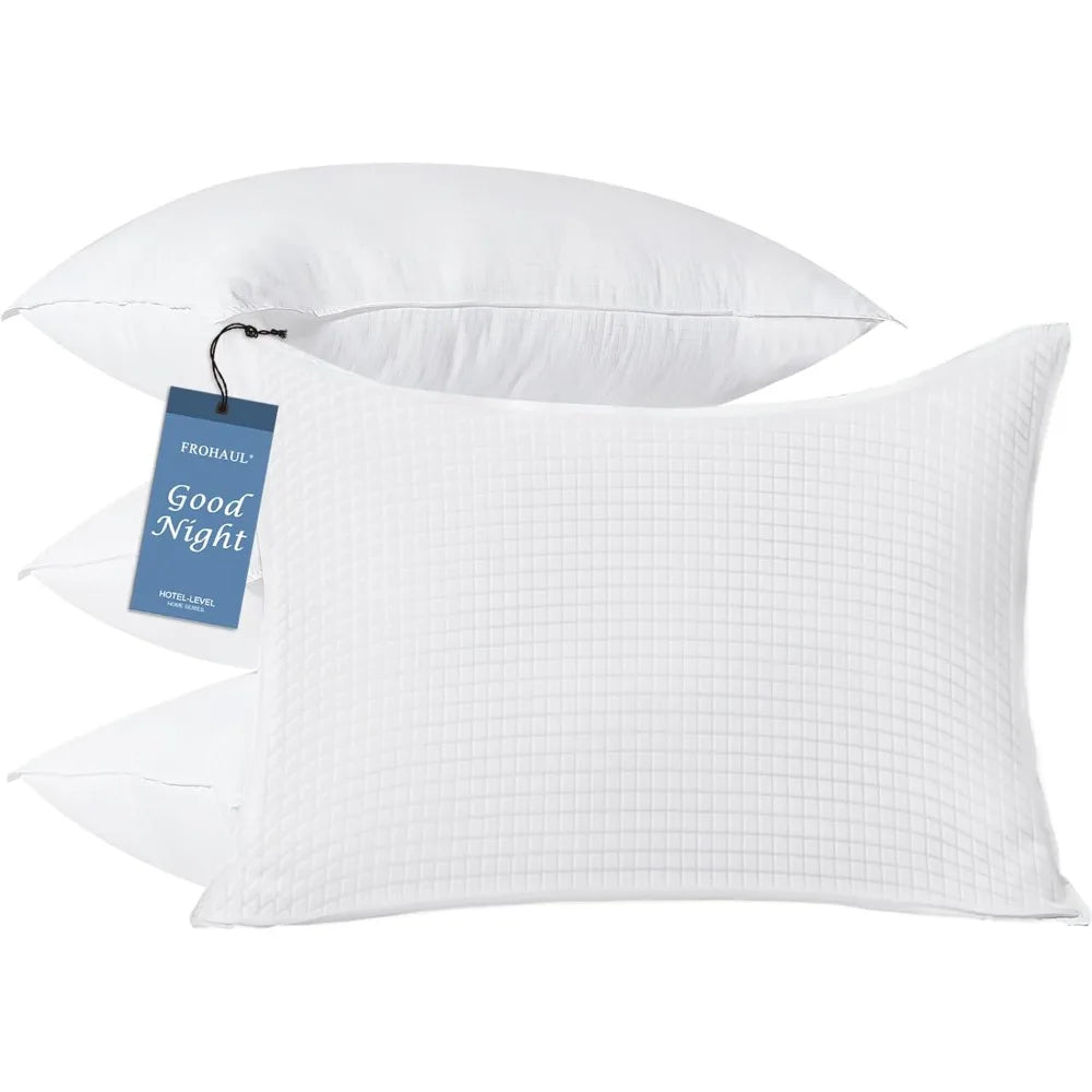 Set of 4 Queen Size Grid Hotel Bed Pillows