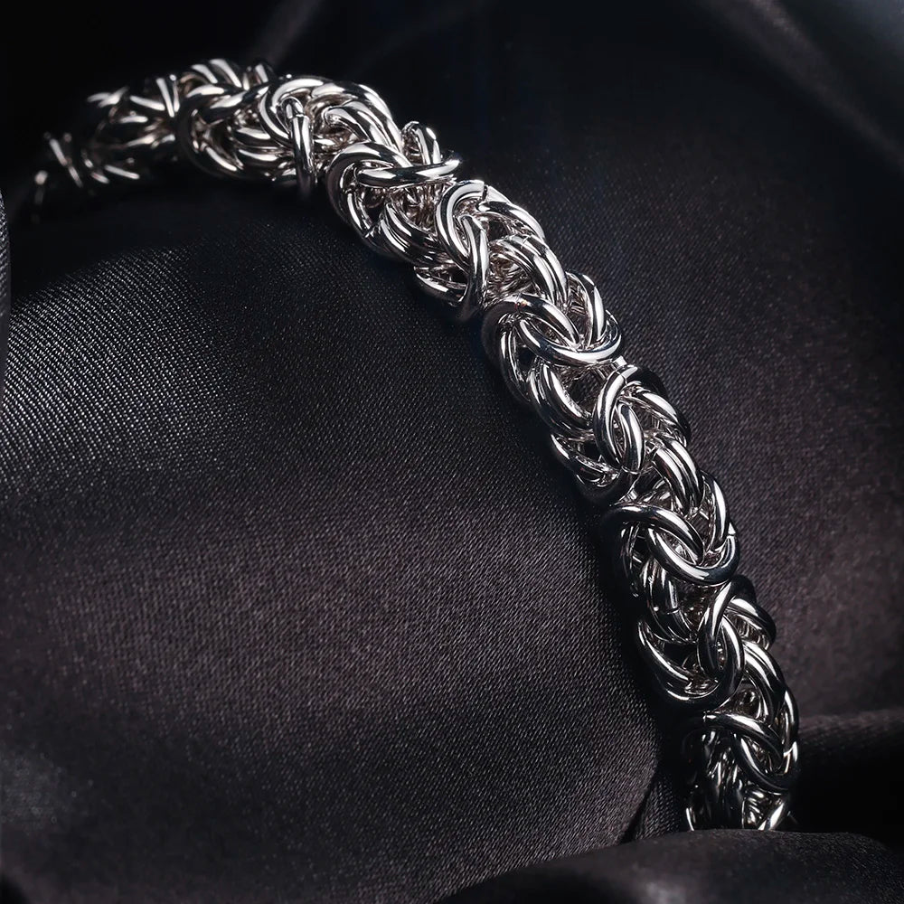 Byzantine Emperor Chain Bracelet 925 Sterling Silver Adjustable