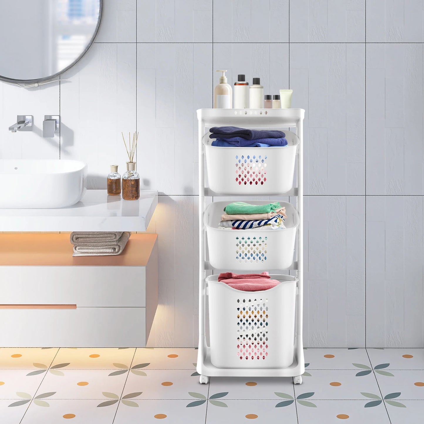 3-Tier Laundry Hamper for Bathroom