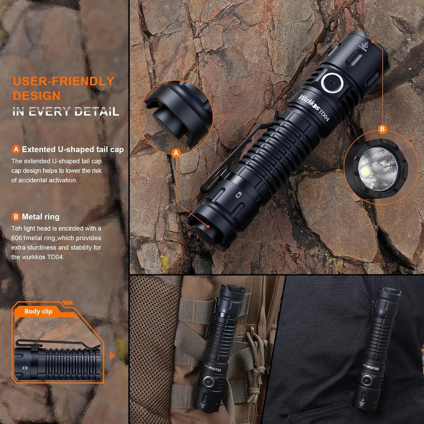 Wurkkos TD04 Flashlight With USB C Interface