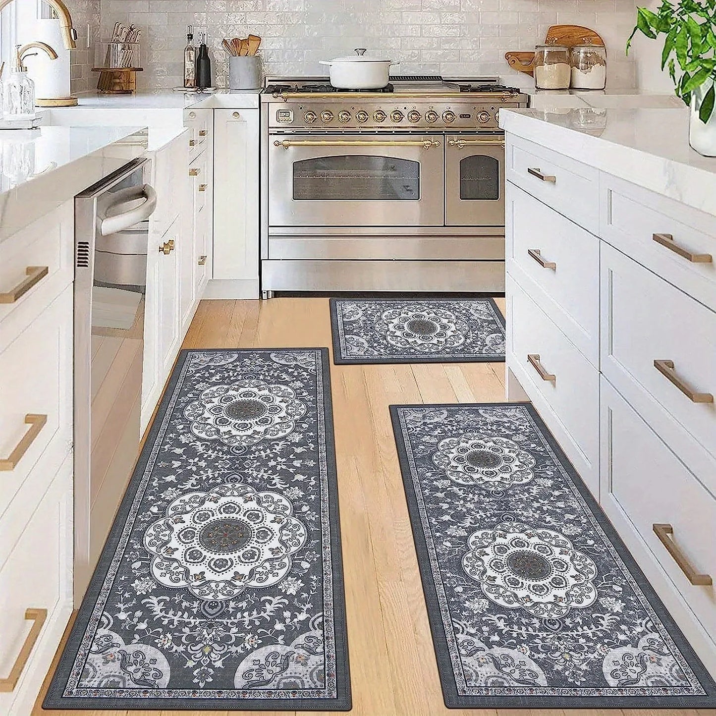 Bohemian Style Kitchen Rug Set