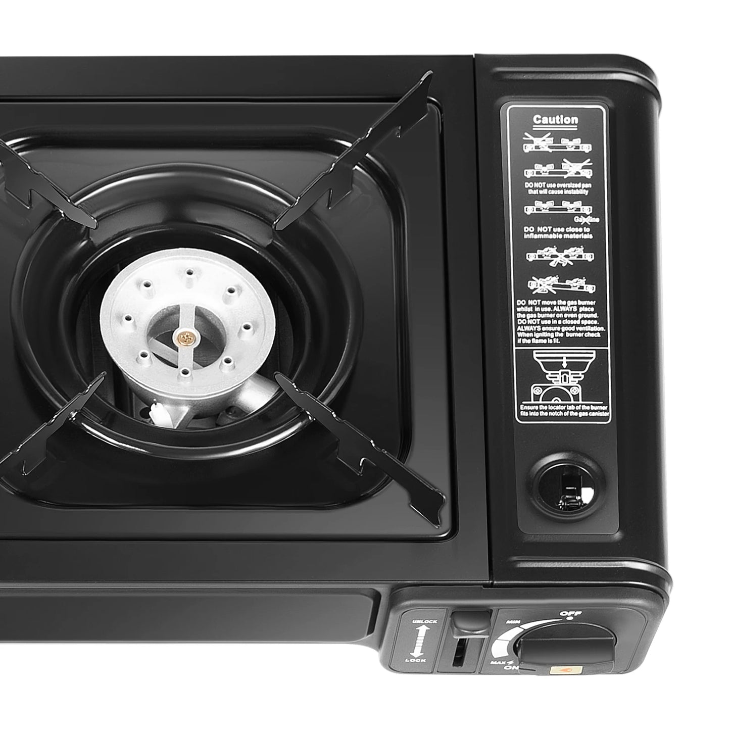 2500W Portable Camping Stove With 2 Burners And Baking Tray