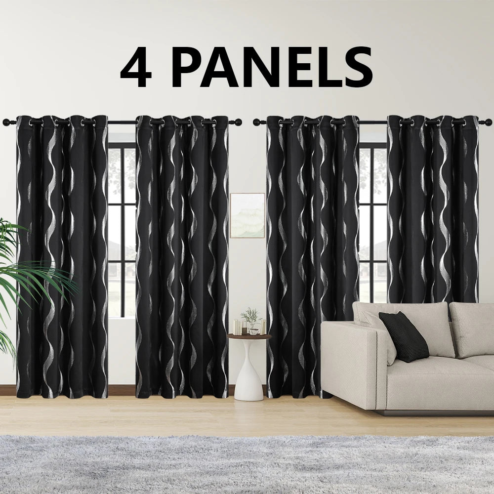 4 Piece Blackout Thermal Grommet Curtains