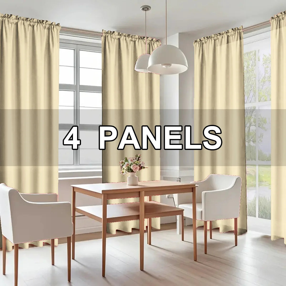 4 Piece Light Filtering Curtains