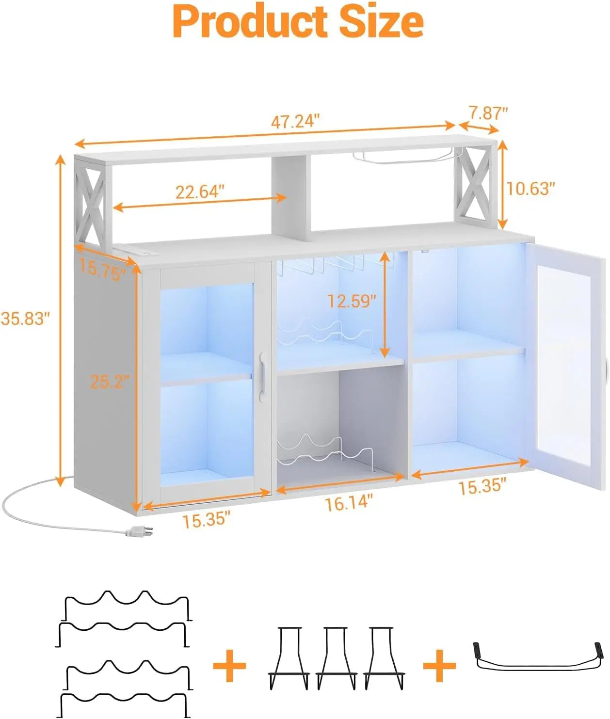 Wine Bar Cabinet with Wine Rack