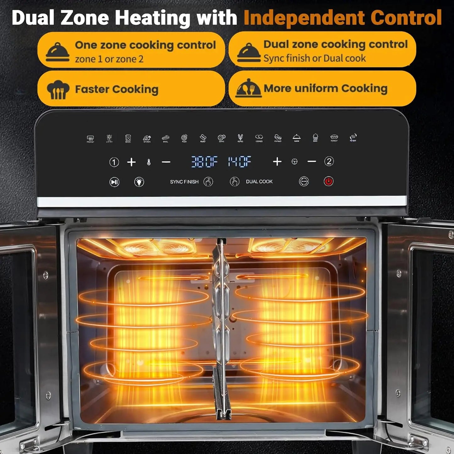 24Qt Large Air Fryer Toaster Oven -13 Accessories & Cookbook