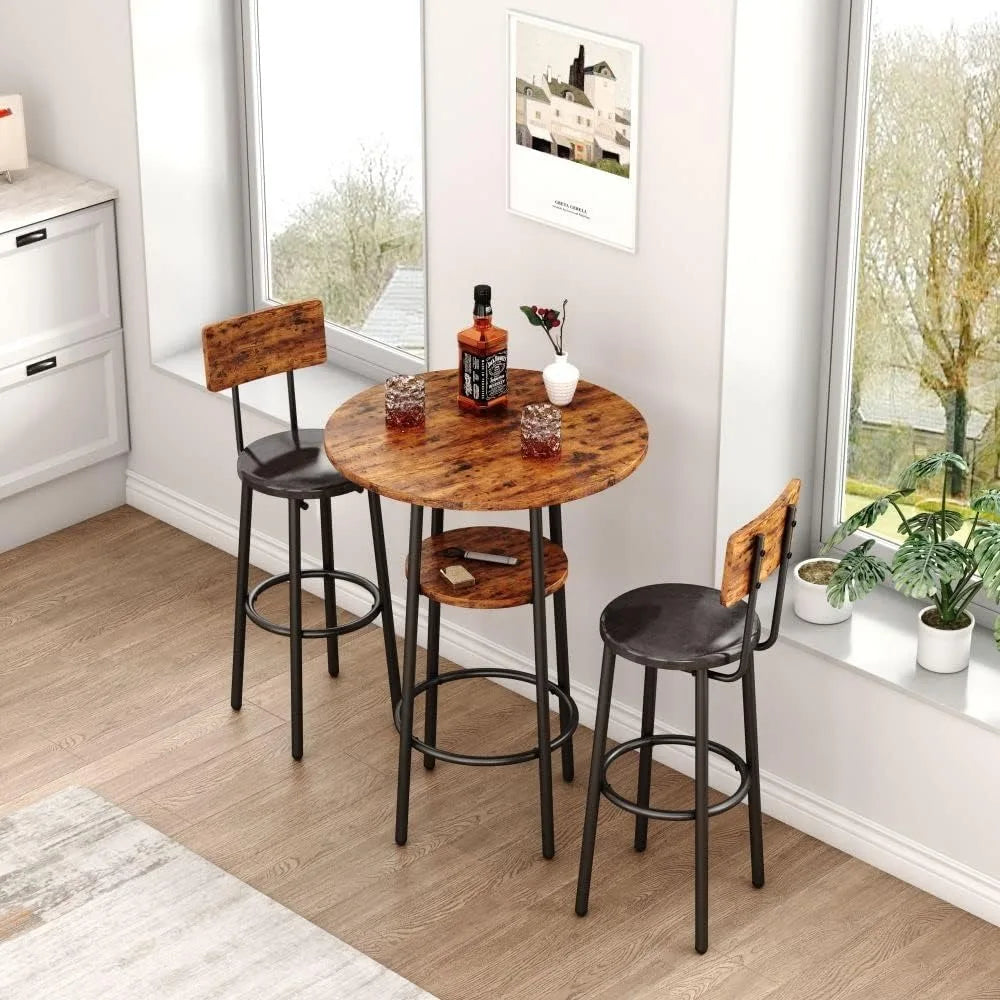 2-Seat Bar Table Set with Stools