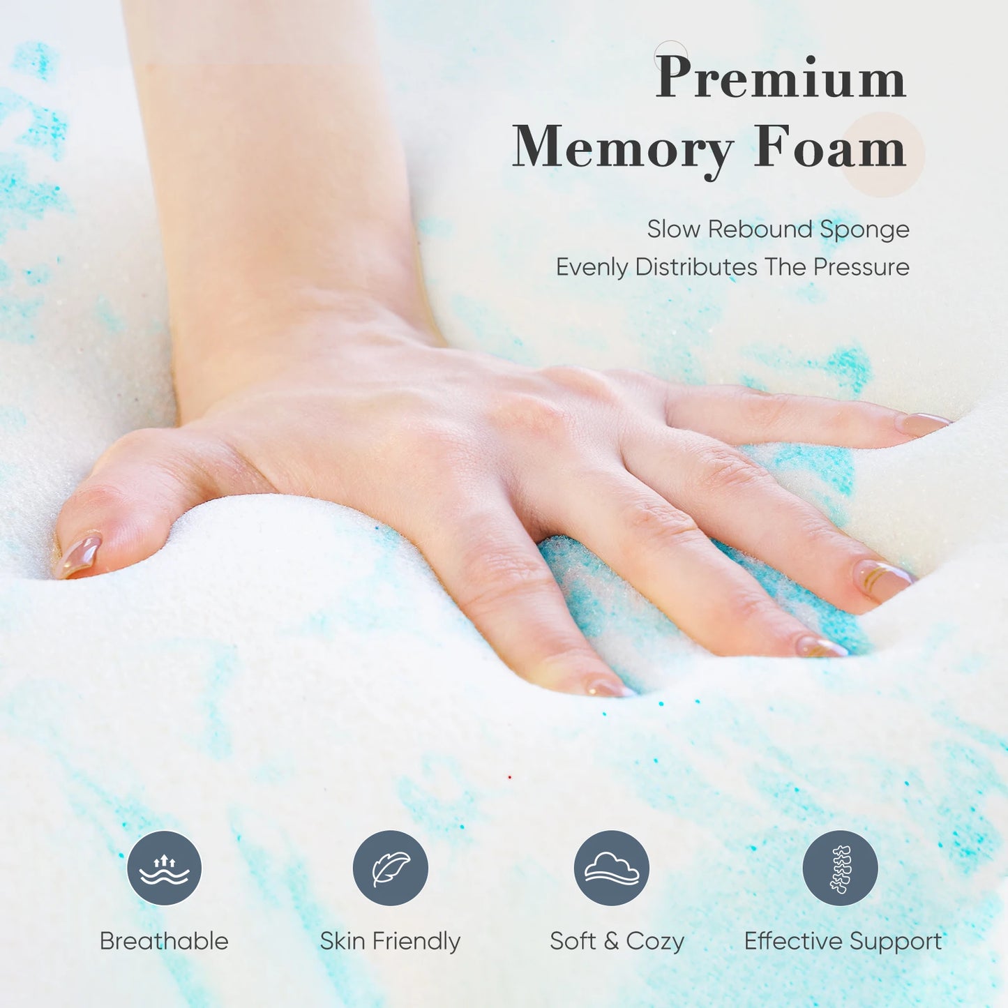 JHK 2 or 3 Inch Gel Memory Foam Cooling Mattress Topper