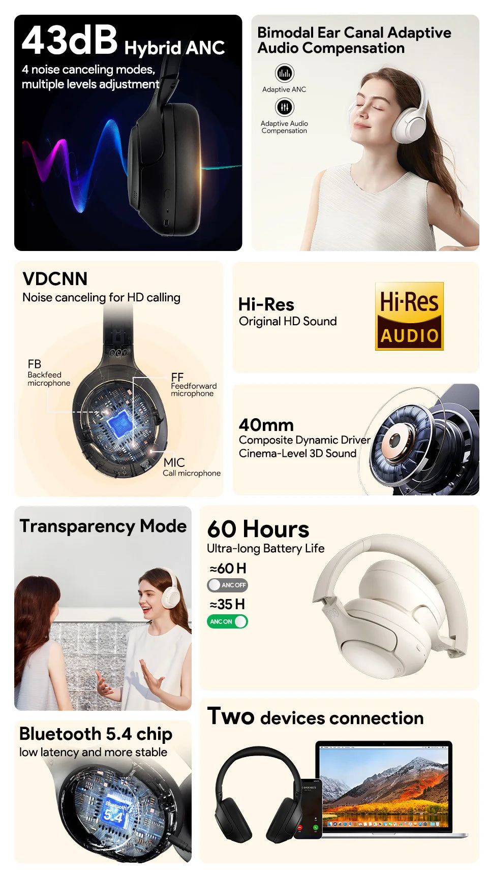 QCY H3 ANC Wireless Headphones